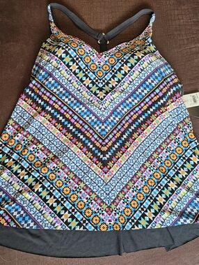 Aqua green Plus Size Women's Halter Tankini Multi Color Size 22W